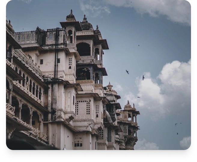 Morning light over Udaipur's old city